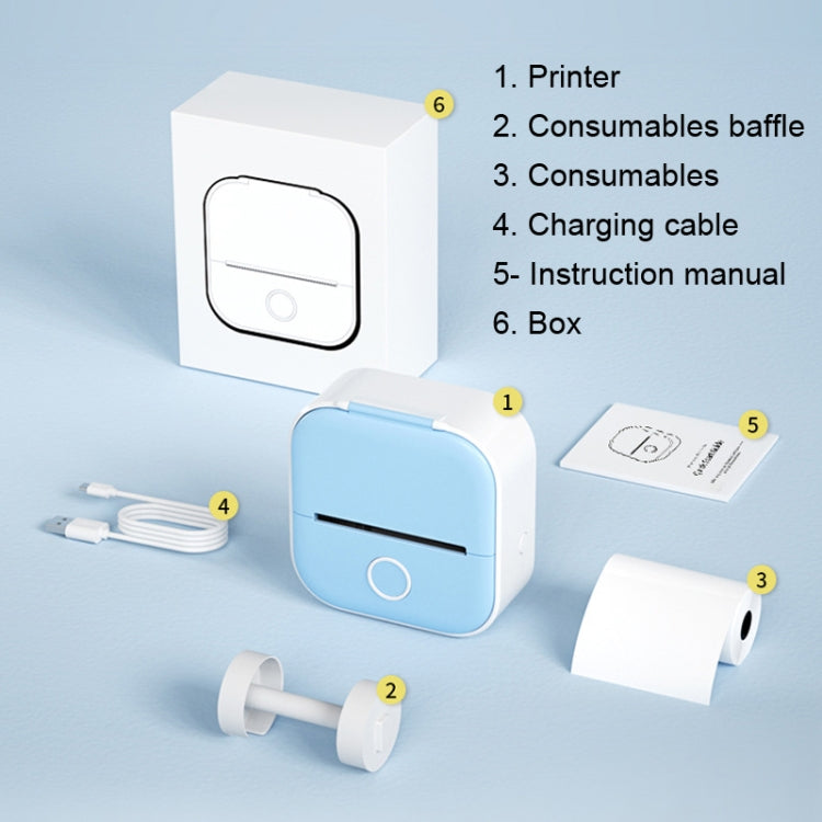 Phomemo T02 Standard Error Mini Pocket Small Portable Bluetooth Phone Photo Label Thermal Printer(Blue) - Printer by Phomemo | Online Shopping South Africa | PMC Jewellery