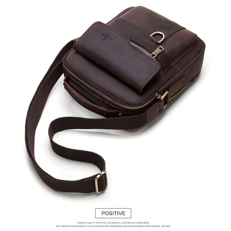 HUMERPAUL Men Leather Cross-Body Bag Shoulder Bag(Brown) - Single-shoulder Bags by HUMERPAUL | Online Shopping South Africa | PMC Jewellery