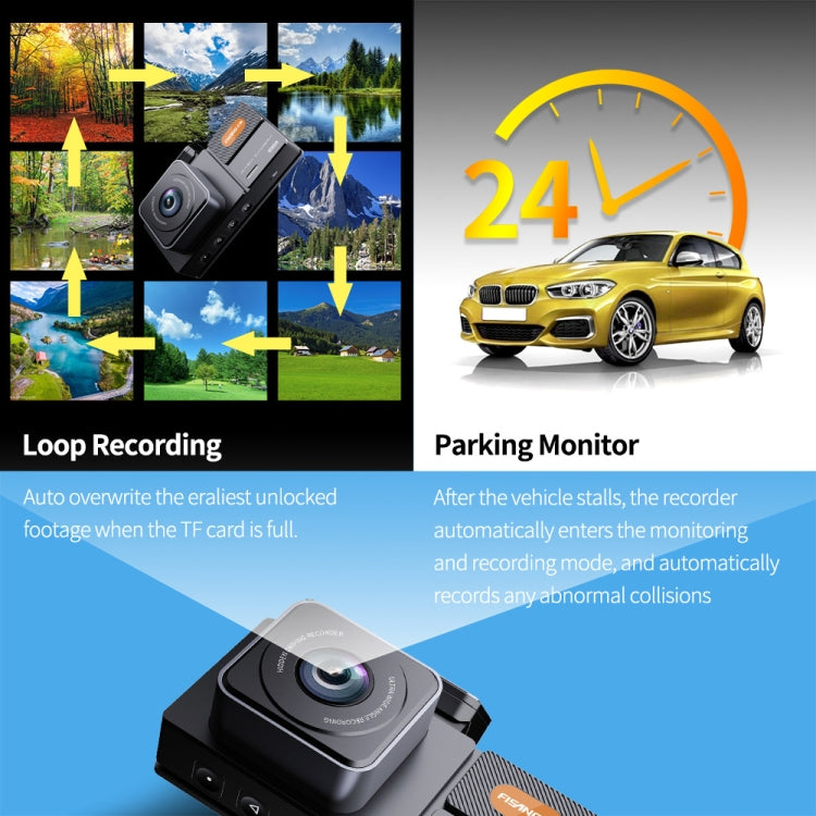 FISANG Wireless WIFI Single Recording 2K HD Night Vision Car Recorder(K03) - Car DVRs by FISANG | Online Shopping South Africa | PMC Jewellery | Buy Now Pay Later Mobicred