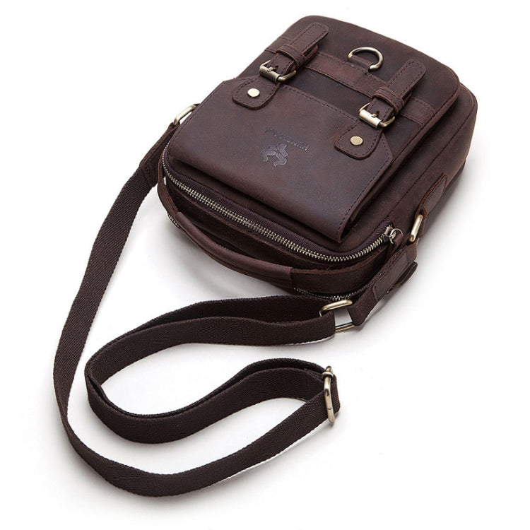 HUMERPAUL Men Shoulder Bag Retro Leather Crossbody Bag(Brown) - Single-shoulder Bags by HUMERPAUL | Online Shopping South Africa | PMC Jewellery