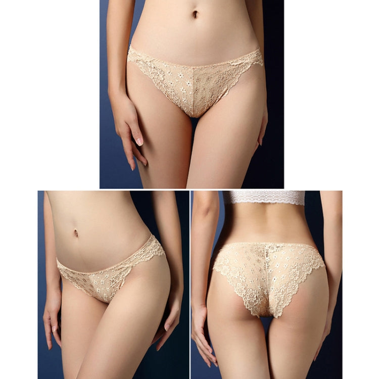 Sexy Lace Seamless Underwear Women Ultra-Thin Low-Waisted Perspective Triangle Pants, Size: L(Skin-color) - Ladies Underwear by PMC Jewellery | Online Shopping South Africa | PMC Jewellery