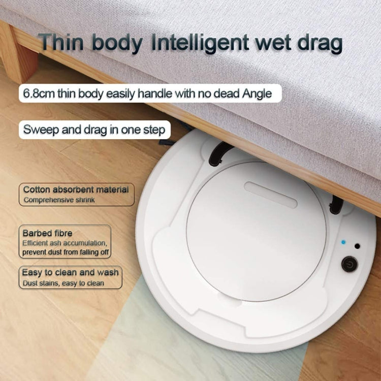 3-in-1 1800pa Smart Cleaning Robot Rechargeable Auto Robotic Vacuum Dry Wet Mopping Cleaner(White) - Robot Vacuum Cleaner by PMC Jewellery | Online Shopping South Africa | PMC Jewellery | Buy Now Pay Later Mobicred