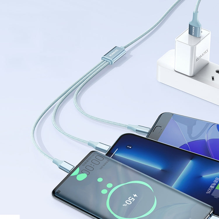 ROMOSS CB25 3 In 1 3.5A  8 Pin + Micro USB + Type C/USB-C Cable 1.5m(Star Blue) - Multifunction Cable by ROMOSS | Online Shopping South Africa | PMC Jewellery | Buy Now Pay Later Mobicred