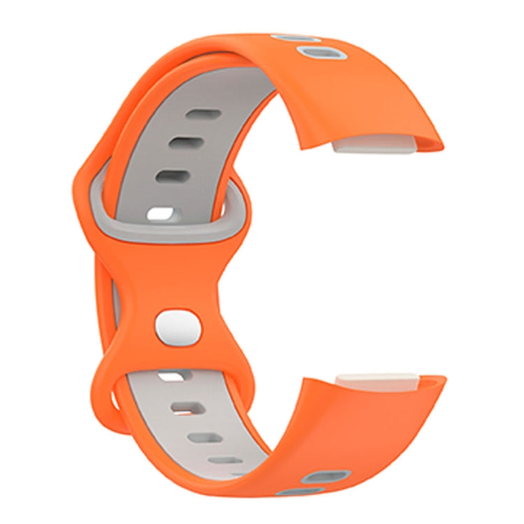 For Fitbit Charge 5 Smart Watch Sports Waterproof Two-Color Silicone Band(Orange Gray) - Watch Bands by PMC Jewellery | Online Shopping South Africa | PMC Jewellery | Buy Now Pay Later Mobicred