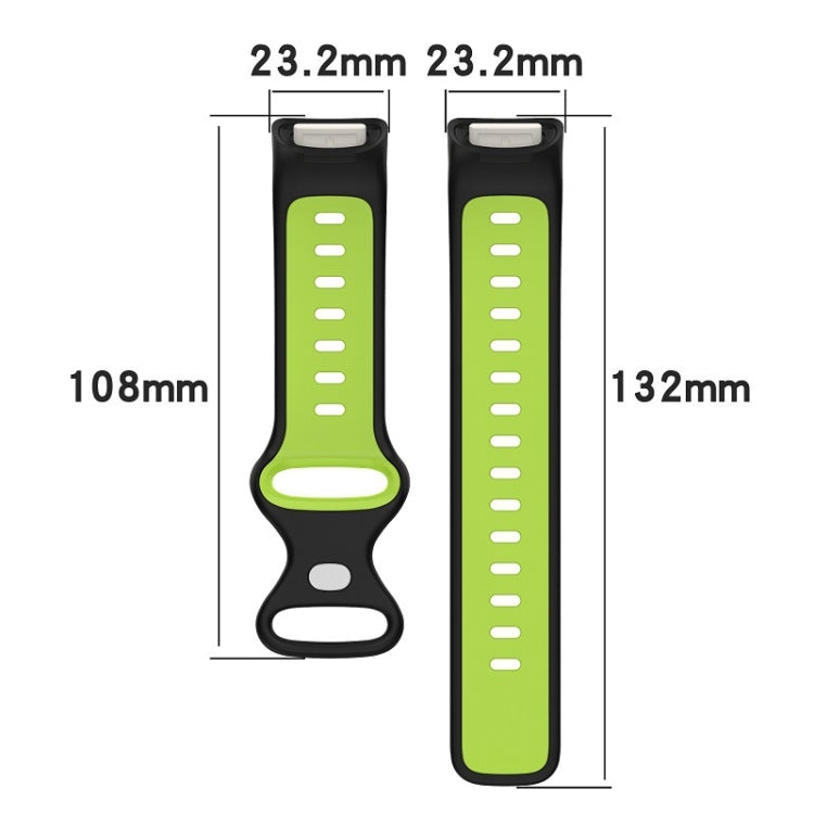 For Fitbit Charge 5 Smart Watch Sports Waterproof Two-Color Silicone Band(Olive Green Black) - Watch Bands by PMC Jewellery | Online Shopping South Africa | PMC Jewellery | Buy Now Pay Later Mobicred