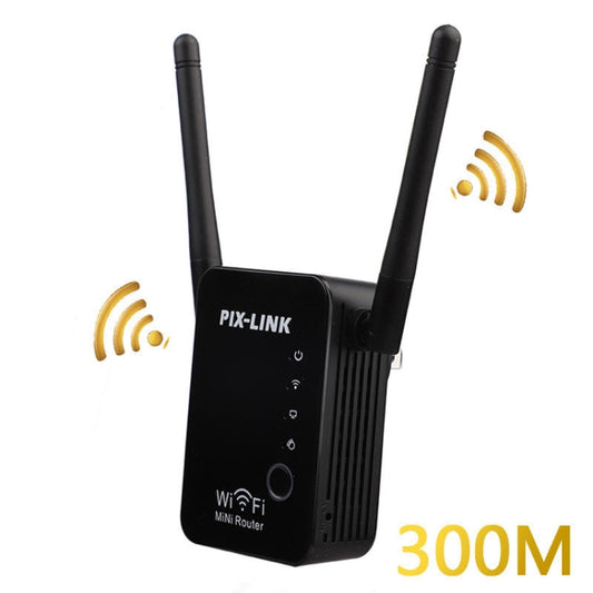 PIX-LINK 2.4G 300Mbps WiFi Signal Amplifier Wireless Router Dual Antenna Repeater(US Plug) - Broadband Amplifiers by PIX-LINK | Online Shopping South Africa | PMC Jewellery | Buy Now Pay Later Mobicred