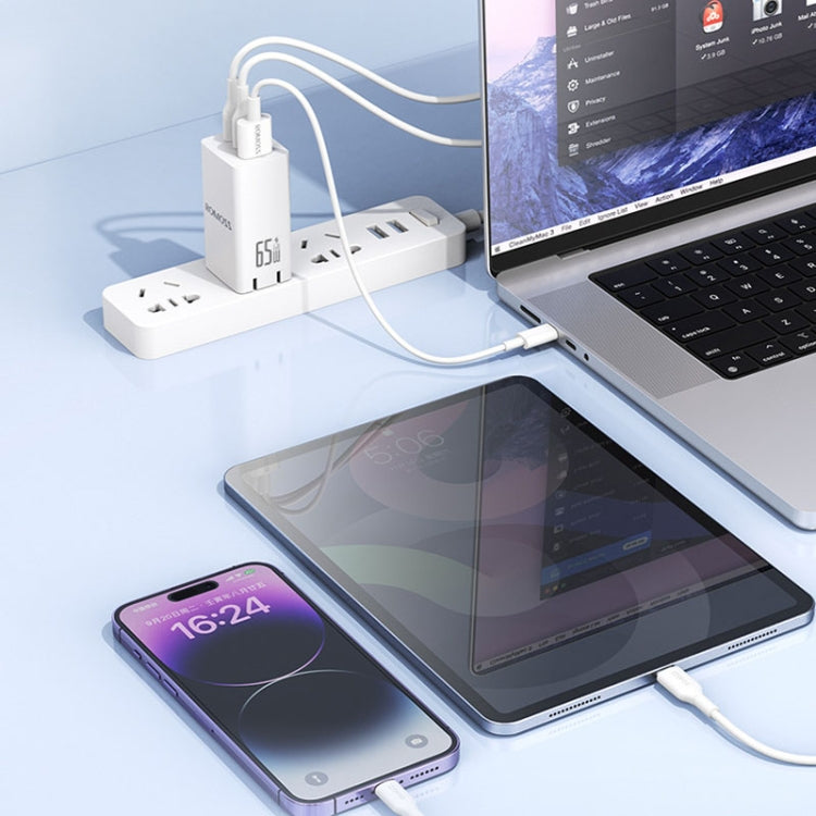 65W Set ROMOSS AC65H USB+Type-C/USB-C 65W Multifunctional Foldable GaN Charger, CN Plug - USB Charger by ROMOSS | Online Shopping South Africa | PMC Jewellery | Buy Now Pay Later Mobicred