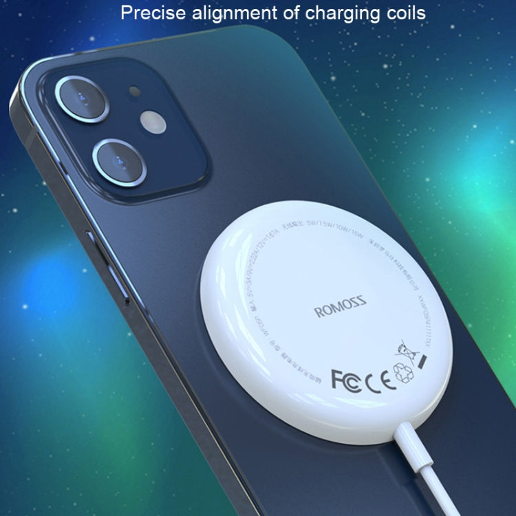 ROMOSS WF05P Phone Magnet Wireless Charger For iPhone 12 / 13 / 14 / 15Series(White) - Wireless Charger by ROMOSS | Online Shopping South Africa | PMC Jewellery | Buy Now Pay Later Mobicred