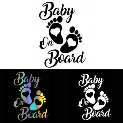 10pcs Baby On Board Warning Car Sticker Reflective Scratch Body Sticker(Laser) - Decorative Sticker by PMC Jewellery | Online Shopping South Africa | PMC Jewellery | Buy Now Pay Later Mobicred