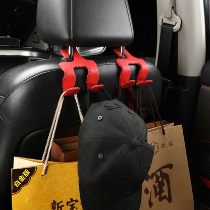 Car Double Hook Stainless Steel Rear Headrest Mobile Phone Holder(Black Red Line) - Auto Fastener & Clips by PMC Jewellery | Online Shopping South Africa | PMC Jewellery | Buy Now Pay Later Mobicred