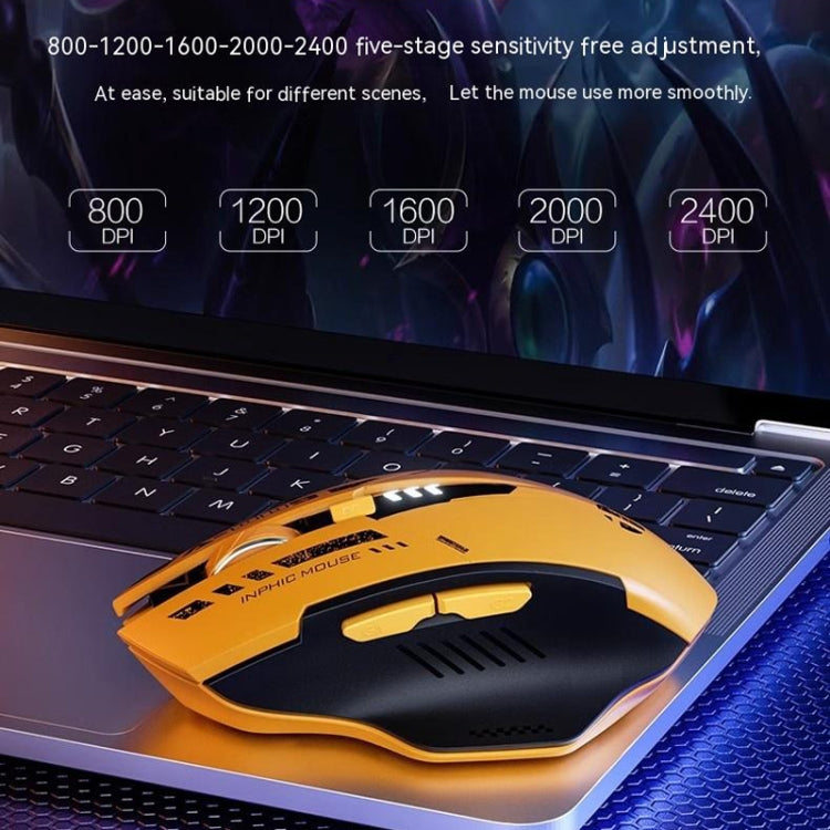 Inphic A9 Bluetooth 3 Mode Mouse Silent Charging Mechanical Feel Wireless Mouse - Wireless Mice by Inphic | Online Shopping South Africa | PMC Jewellery