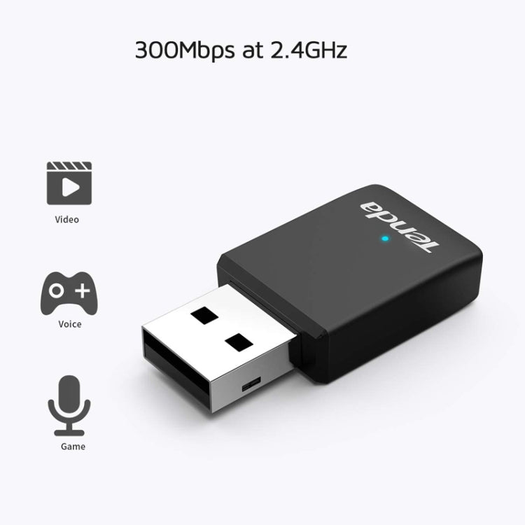 Tenda U9 650Mbs Drive-Free USB Wireless Network Card 5G Dual Band Desktop Laptop WiFi Receiver - USB Network Adapter by Tenda | Online Shopping South Africa | PMC Jewellery