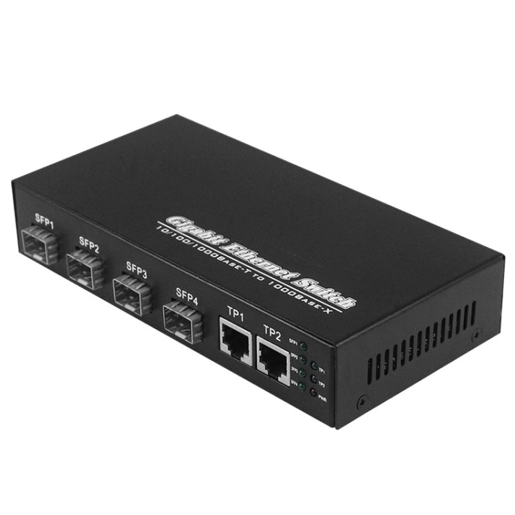 2 x 10/100/1000 RJ45 Port & 4 x 1000M SFP Port Fiber Optic Switch - Fiber Receiver by PMC Jewellery | Online Shopping South Africa | PMC Jewellery | Buy Now Pay Later Mobicred