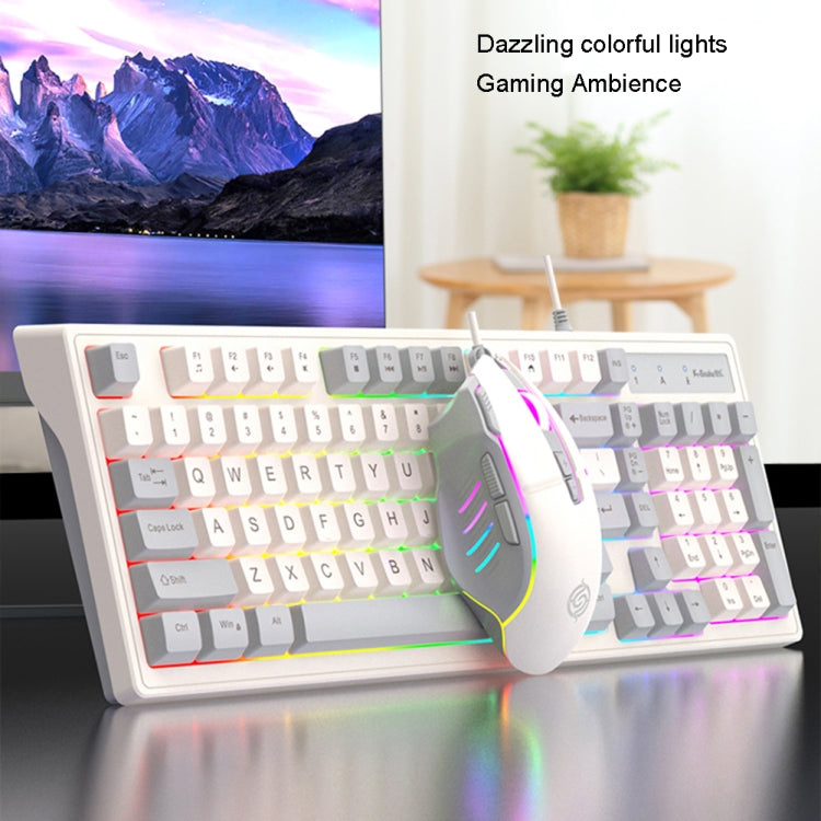 K-Snake Wired E-Sports Keyboard Mouse Mechanical Feel 98 Key Desktop Computer Notebook Keyboard, Style: Keyboard+Mouse (Blue) - Wired Keyboard by K-Snake | Online Shopping South Africa | PMC Jewellery | Buy Now Pay Later Mobicred