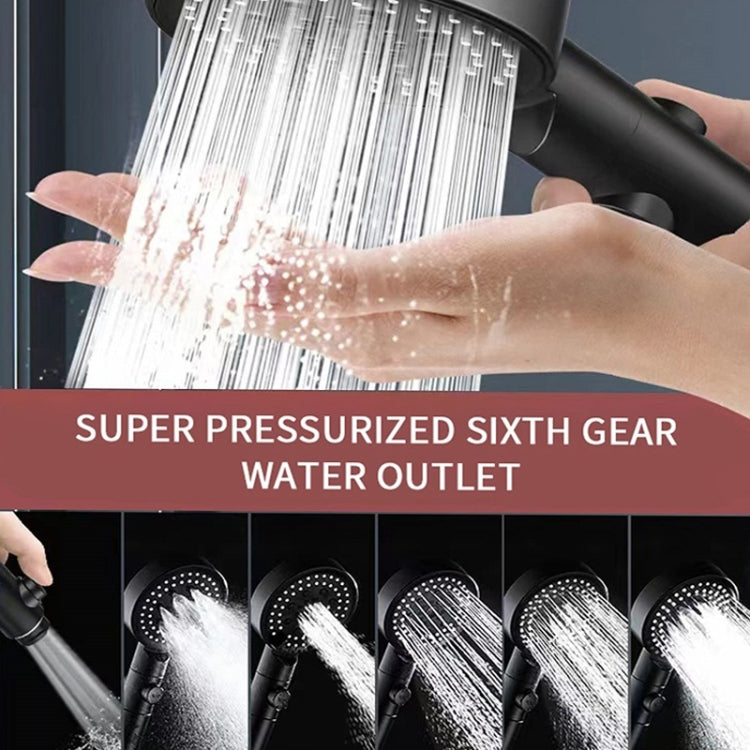 Pressurized Shower Water Heater Handheld Multifunction 6-speed Nozzle, Color: Black - Shower Head by PMC Jewellery | Online Shopping South Africa | PMC Jewellery