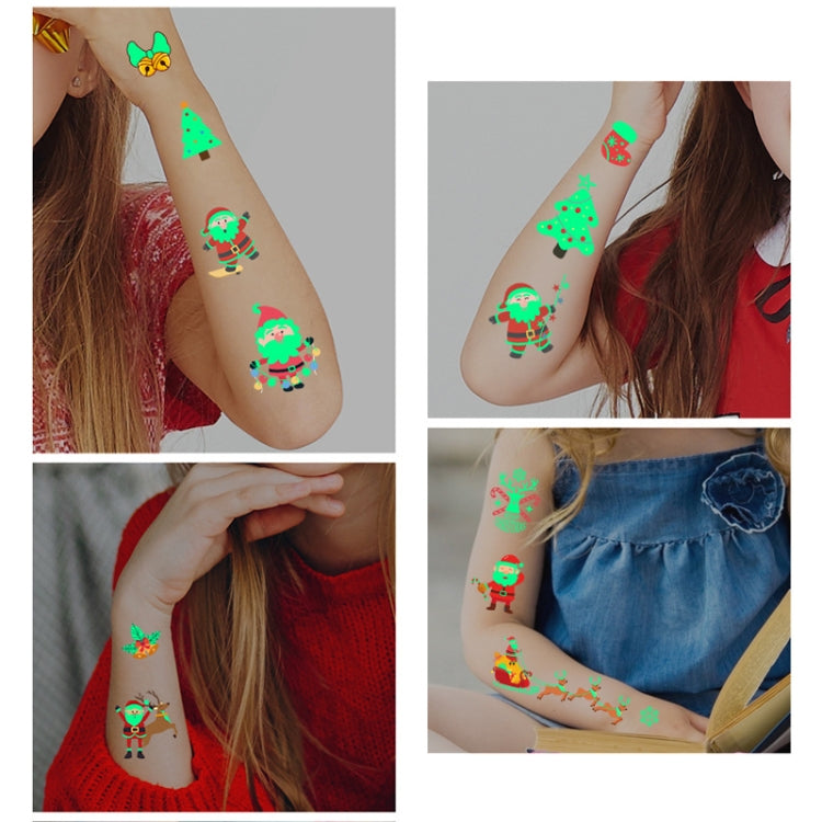 10pcs Christmas Glow Waterproof Cartoon Tattoo Sticker(WS-K122) - Others by PMC Jewellery | Online Shopping South Africa | PMC Jewellery