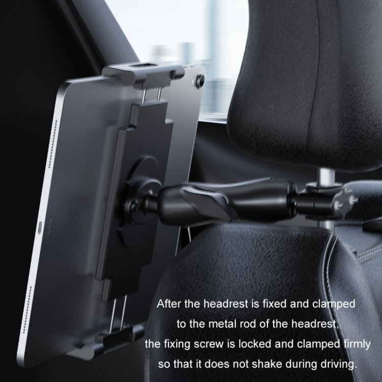 Car Rear Seat Folding Stretchable Headrest Tablet Bracket, Color: Metal Clamp Arm - Car Holders by PMC Jewellery | Online Shopping South Africa | PMC Jewellery | Buy Now Pay Later Mobicred