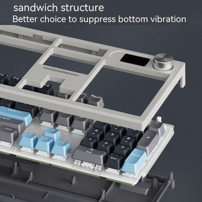 LANGTU LT104 Mechanical Keyboard Backlight Display Flexible DIY Keyboard, Style: Wired Single Mode Silver Axis (White) - Wired Keyboard by LANGTU | Online Shopping South Africa | PMC Jewellery | Buy Now Pay Later Mobicred