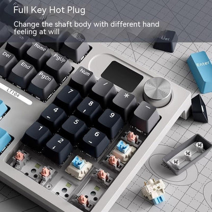 LANGTU LT104 Mechanical Keyboard Backlight Display Flexible DIY Keyboard, Style: Wired Single Mode Silver Axis (White) - Wired Keyboard by LANGTU | Online Shopping South Africa | PMC Jewellery | Buy Now Pay Later Mobicred