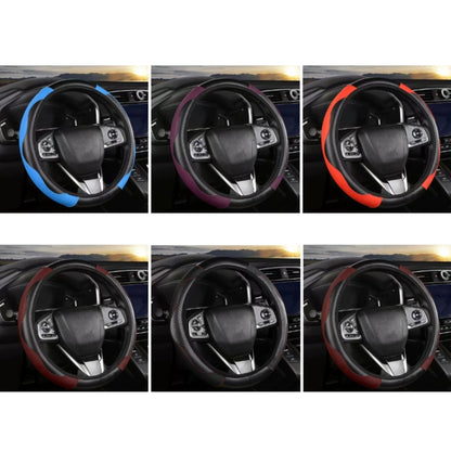 38cm Carbon Fiber Elastic Leather Without Inner Ring Car Steering Wheel Cover, Color: Liquor - Steering Wheel Accessories by PMC Jewellery | Online Shopping South Africa | PMC Jewellery | Buy Now Pay Later Mobicred