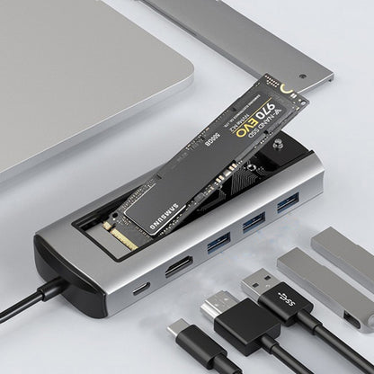 6-In-1 TYPE-C/USB-C To PD+HDMI (4K 30hz) +USB3.0 X 3+SSD Docking Station - USB HUB by PMC Jewellery | Online Shopping South Africa | PMC Jewellery