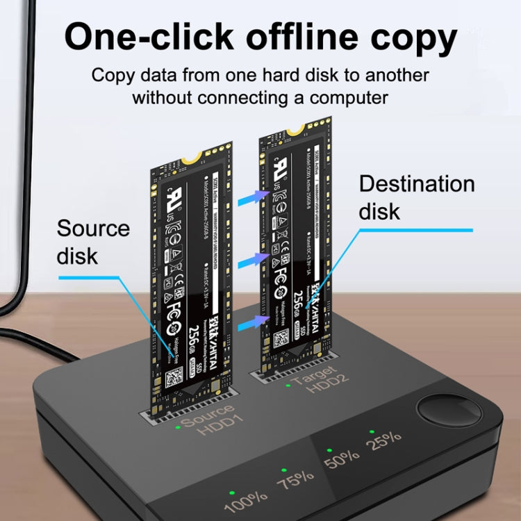 M.2 SATA Hard Disk Duplicator Solid State Drive SSD Mobile Hard Drive Enclosure(Black) - HDD Enclosure by PMC Jewellery | Online Shopping South Africa | PMC Jewellery