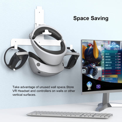 JYS JYS-P5158 For PS5 VR2 Wall Storage Bracket Helmet/Headset/Handle/Remote Control Wall Storage Storage Shelf(White) - Holder by JYS | Online Shopping South Africa | PMC Jewellery