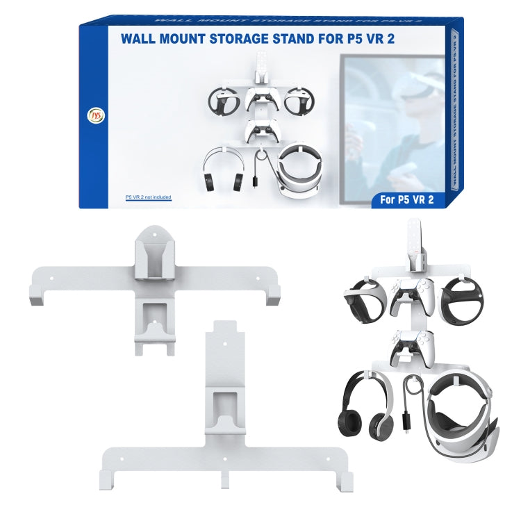 JYS JYS-P5158 For PS5 VR2 Wall Storage Bracket Helmet/Headset/Handle/Remote Control Wall Storage Storage Shelf(White) - Holder by JYS | Online Shopping South Africa | PMC Jewellery