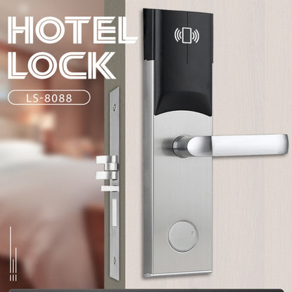 LOCSTAR  8088 RFID Card +Mechanical Key Unlock Hotel Door Lock(Matt Black) - Door Lock by LOCSTAR | Online Shopping South Africa | PMC Jewellery | Buy Now Pay Later Mobicred