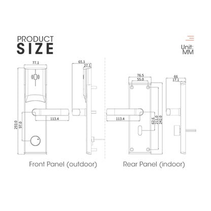 LOCSTAR  8088 RFID Card +Mechanical Key Unlock Hotel Door Lock(Matt Black) - Door Lock by LOCSTAR | Online Shopping South Africa | PMC Jewellery | Buy Now Pay Later Mobicred