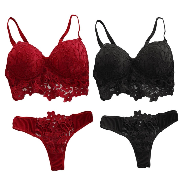 Push Up Bra & Panties Sets Women Sexy Lingerie Lace Underwear, Size: M(Red) - Ladies Underwear by PMC Jewellery | Online Shopping South Africa | PMC Jewellery