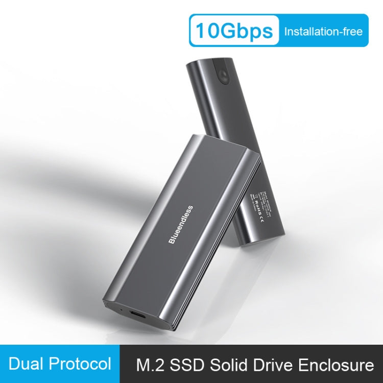 Blueendless 2810 General Dual Protocol Wiring 2-in-1 M.2 Mobile Hard Disk Case SSD External Solid Hard Drive Enclosure Box - HDD Enclosure by Blueendless | Online Shopping South Africa | PMC Jewellery | Buy Now Pay Later Mobicred