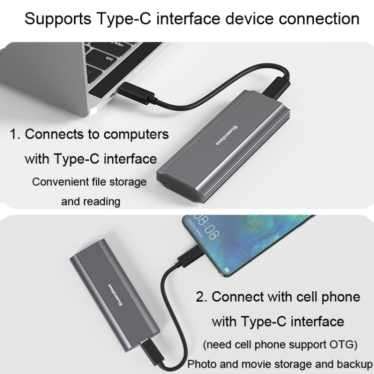 Blueendless 2809 General Dual Protocol Wiring 2-in-1 M.2 Mobile Hard Disk Case SSD External Solid Hard Drive Enclosure Box - HDD Enclosure by Blueendless | Online Shopping South Africa | PMC Jewellery | Buy Now Pay Later Mobicred