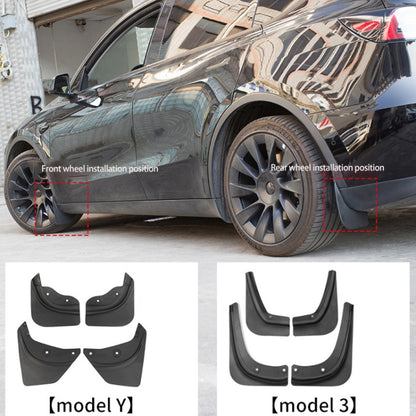 For Tesla Model 3 4pcs /Set Splash Guards Matte Fender No Drilling Required Upgraded PP Material - Mudguards by PMC Jewellery | Online Shopping South Africa | PMC Jewellery | Buy Now Pay Later Mobicred