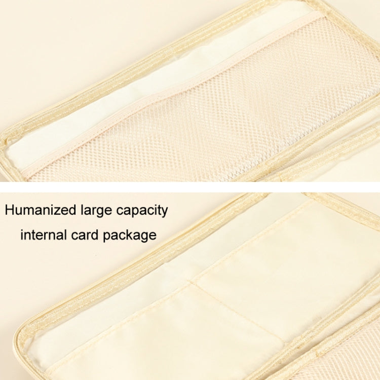 Car Sun Visor Multifunctional Storage Bag Glasses ID Holder(Beige) - Sunglasses & Glasses Clips by PMC Jewellery | Online Shopping South Africa | PMC Jewellery | Buy Now Pay Later Mobicred