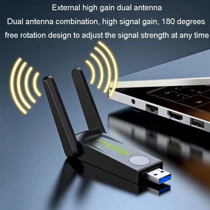 1300Mbps Wireless Network Card Gigabit Dual Band 5G Driverless Computer USB Network Card, Scope: 1300m - USB Network Adapter by PMC Jewellery | Online Shopping South Africa | PMC Jewellery | Buy Now Pay Later Mobicred