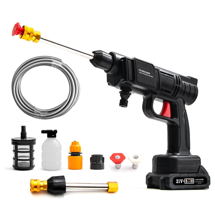 HILDA 21V High Pressure Water Torch Lithium Car Washer Plastic Package, Model: EU Plug + 1 Battery - Car Washer & Accessories by HILDA | Online Shopping South Africa | PMC Jewellery | Buy Now Pay Later Mobicred