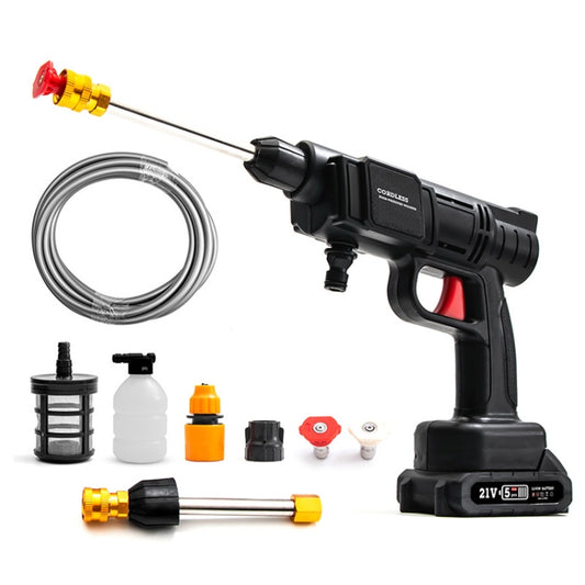 HILDA 21V High Pressure Water Torch Lithium Car Washer Plastic Package, Model: UK Plug + 1 Battery - Car Washer & Accessories by HILDA | Online Shopping South Africa | PMC Jewellery