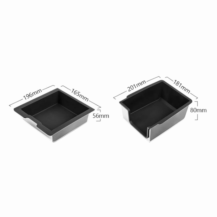 For Tesla Model 3 / Y Silicone Double Layer Storage Small Ice Box, Style: Center Front No Separation (Black) - Stowing Tidying by PMC Jewellery | Online Shopping South Africa | PMC Jewellery | Buy Now Pay Later Mobicred