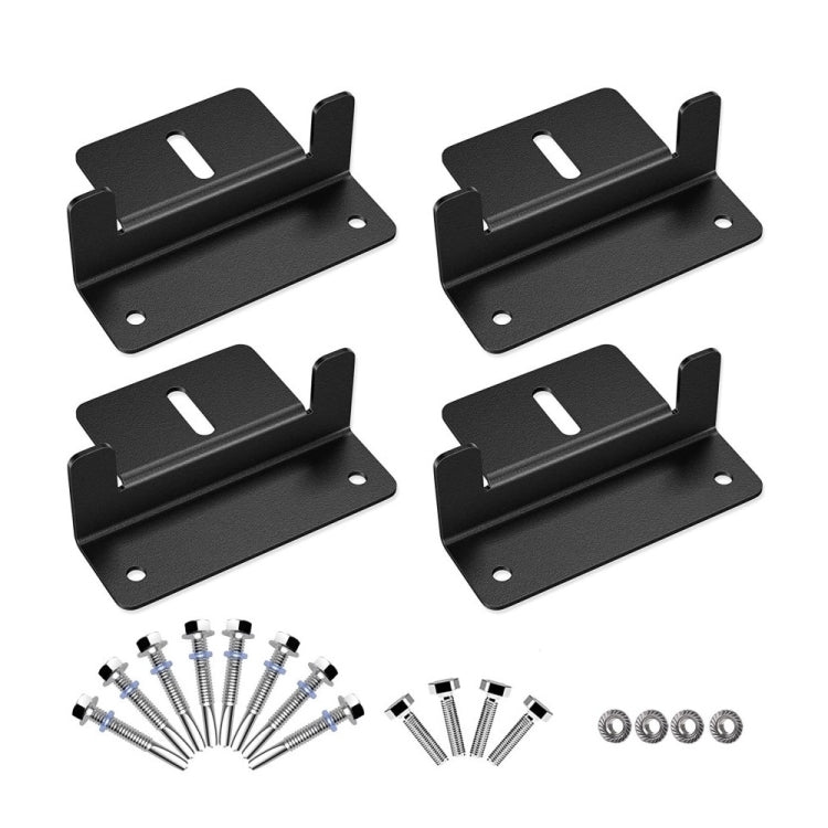 4pcs /Set Aluminum Solar Panel Mounting Bracket(Black) - Bumper by PMC Jewellery | Online Shopping South Africa | PMC Jewellery | Buy Now Pay Later Mobicred