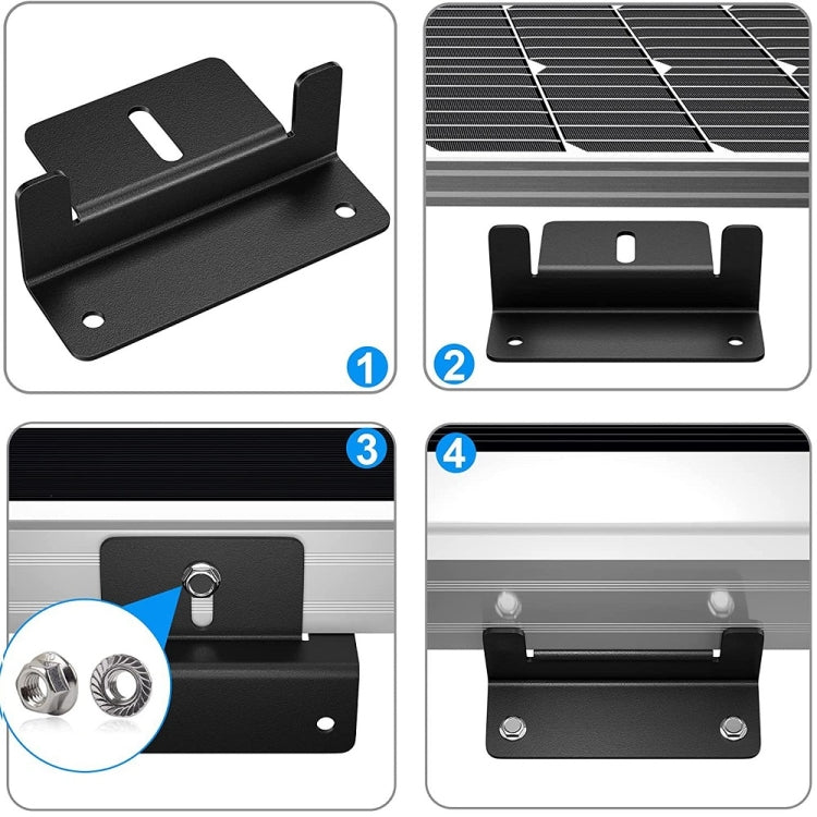 4pcs /Set Aluminum Solar Panel Mounting Bracket(Black) - Bumper by PMC Jewellery | Online Shopping South Africa | PMC Jewellery | Buy Now Pay Later Mobicred