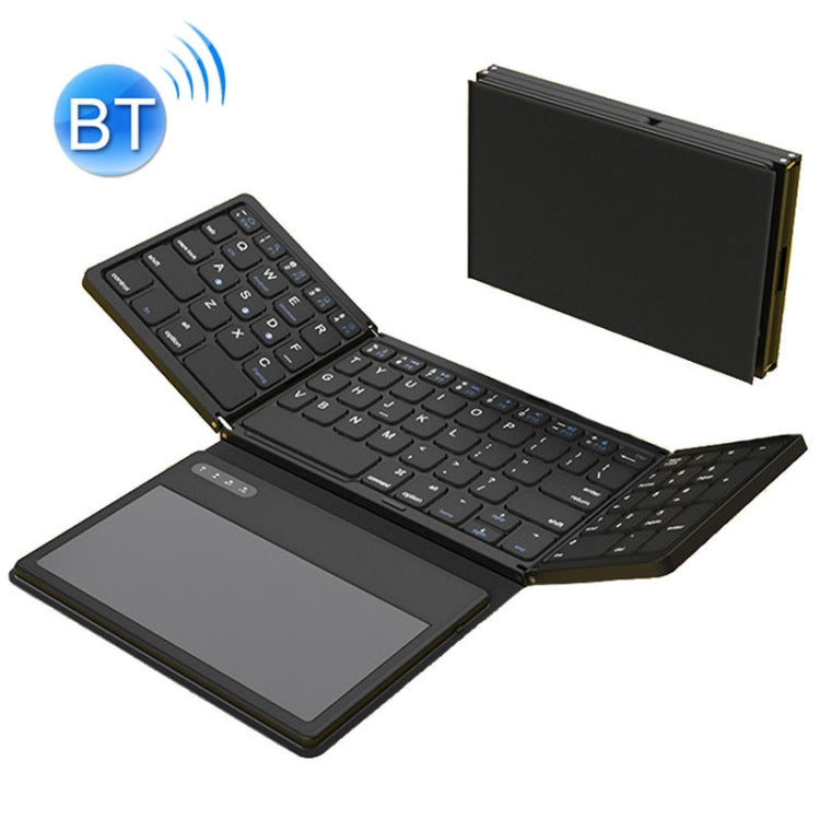 Leather Wireless Bluetooth Keyboard With Touch-Pad Multi-System External Portable Universal Keypad - Wireless Keyboard by PMC Jewellery | Online Shopping South Africa | PMC Jewellery | Buy Now Pay Later Mobicred