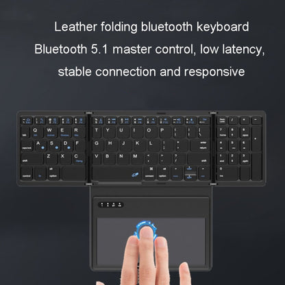 Leather Wireless Bluetooth Keyboard With Touch-Pad Multi-System External Portable Universal Keypad - Wireless Keyboard by PMC Jewellery | Online Shopping South Africa | PMC Jewellery | Buy Now Pay Later Mobicred