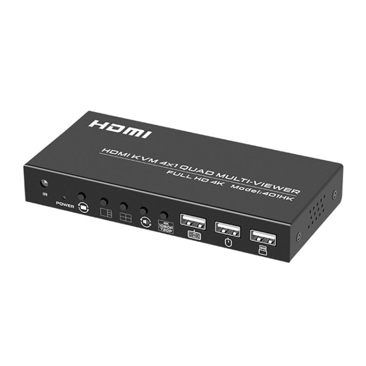 FJGEAR FJ-401HK 4 Ports HDMI KVM Video Splitter With IR Remote Controller - Splitter by FJGEAR | Online Shopping South Africa | PMC Jewellery | Buy Now Pay Later Mobicred