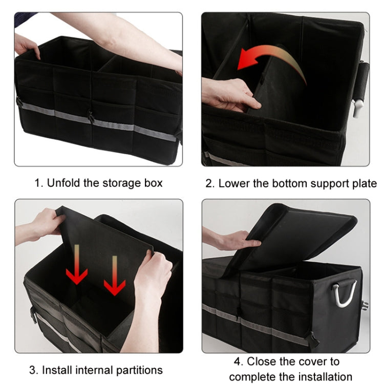 Car Trunk Storage Box Oxford Cloth Folding Organizer With Reflective Strips, Color: Small Gray - Stowing Tidying by PMC Jewellery | Online Shopping South Africa | PMC Jewellery | Buy Now Pay Later Mobicred