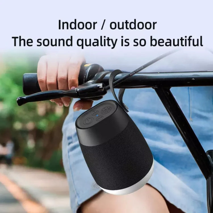 Bluetooth Wireless Fabric Speaker Cylindrical Waterproof Subwoofer With RGB Light(Black) - Desktop Speaker by PMC Jewellery | Online Shopping South Africa | PMC Jewellery | Buy Now Pay Later Mobicred