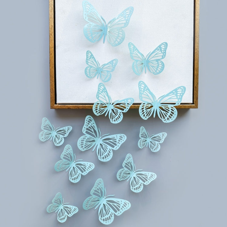 12pcs /Set 3D Simulation Skeleton Butterfly Stickers Home Background Wall Decoration Art Wall Stickers, Type: B Type Blue - Ornaments by PMC Jewellery | Online Shopping South Africa | PMC Jewellery