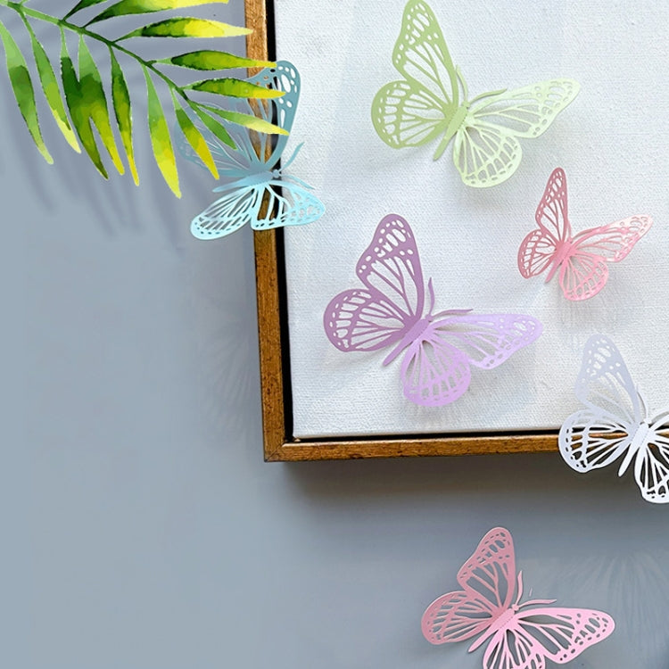 12pcs /Set 3D Simulation Skeleton Butterfly Stickers Home Background Wall Decoration Art Wall Stickers, Type: C Type Pink - Ornaments by PMC Jewellery | Online Shopping South Africa | PMC Jewellery