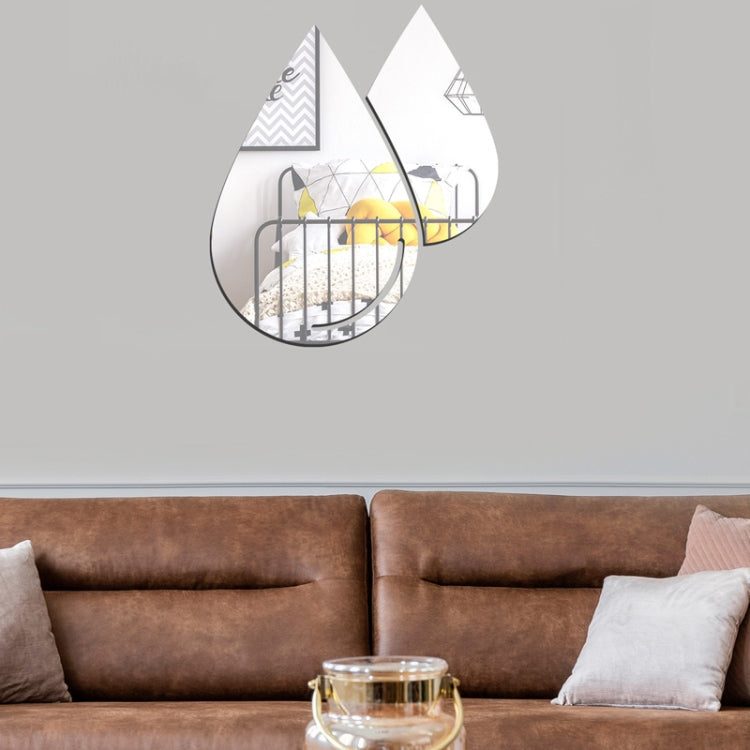 2pcs /Set Acrylic Water Drops Mirror Stereo Wall Stickers Living Room Bedroom Decorative Stickers Soft Mirror(Gold) - Decorative Mirrors by PMC Jewellery | Online Shopping South Africa | PMC Jewellery
