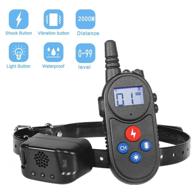 1000m Remote Control Intercom Dog Trainer Electric Shock Vibration Stop Barker(Black) - Training Aids by PMC Jewellery | Online Shopping South Africa | PMC Jewellery